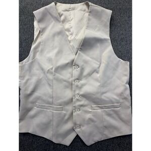 Braveman Vest Mens 40R 34W Beige M300 Adjustable Back Lined Buttons Suit‎ Formal
